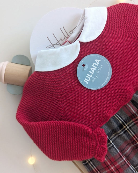 Pelele Navidad Cuadros Rojo 25631 - Colección Melodia de Juliana