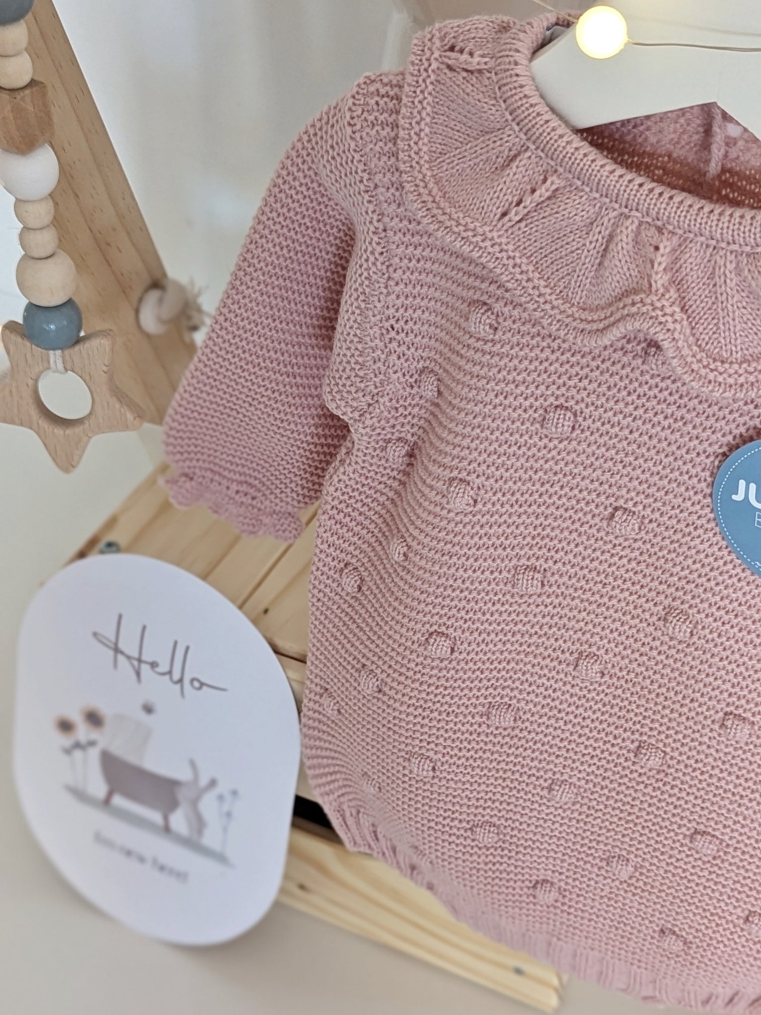 Pelele Punto Bodoques Rosa Empolvado - Colección Arte de Juliana