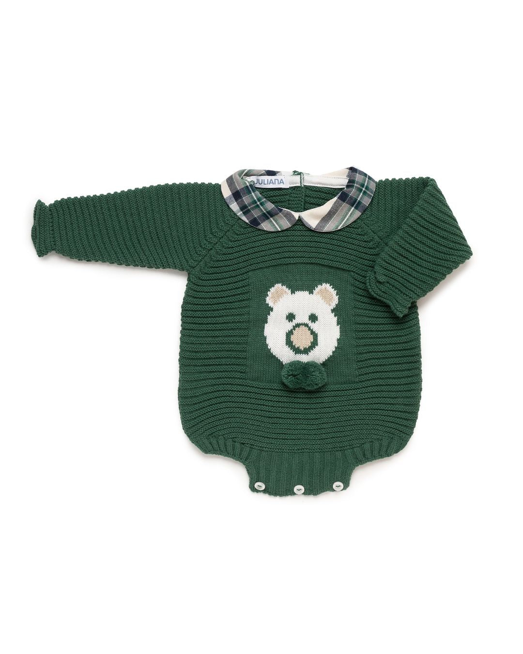 Pelele Punto Oso Verde Musgo - Colección Sinfonía de Juliana