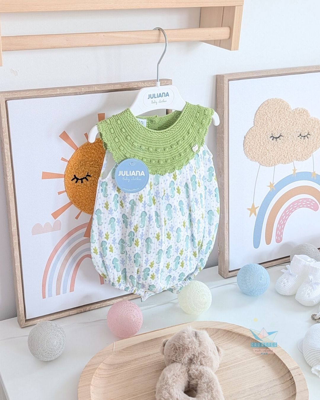 Pelele bebé Caballitos Verde Lima 🍋‍🟩 Colección Lima - Juliana