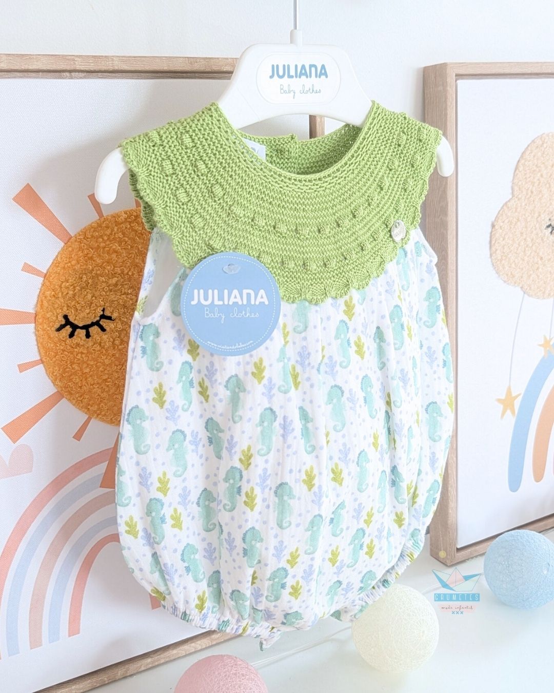 Pelele bebé Caballitos Verde Lima 🍋‍🟩 Colección Lima - Juliana