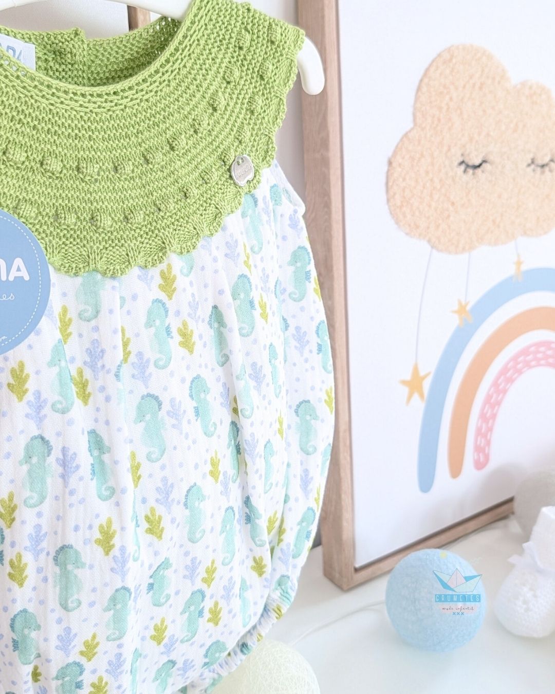 Pelele bebé Caballitos Verde Lima 🍋‍🟩 Colección Lima - Juliana