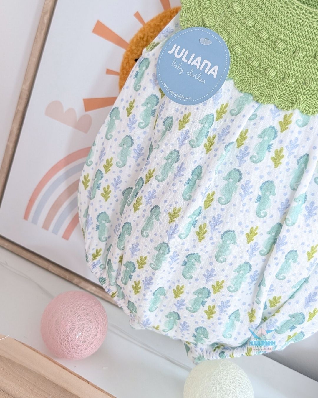 Pelele bebé Caballitos Verde Lima 🍋‍🟩 Colección Lima - Juliana