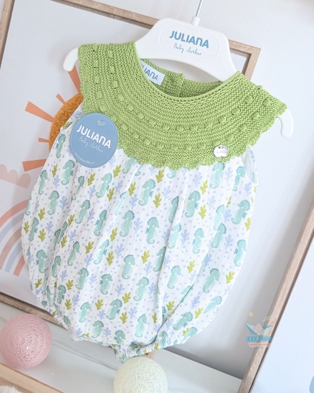Pelele bebé Caballitos Verde Lima 🍋‍🟩 Colección Lima - Juliana