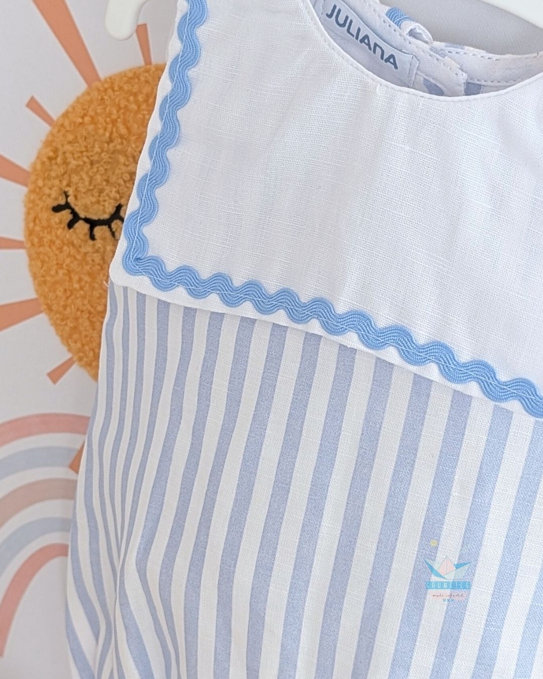 Pelele bebé Rayas Cielo 🍋 Colección Limonada - Juliana