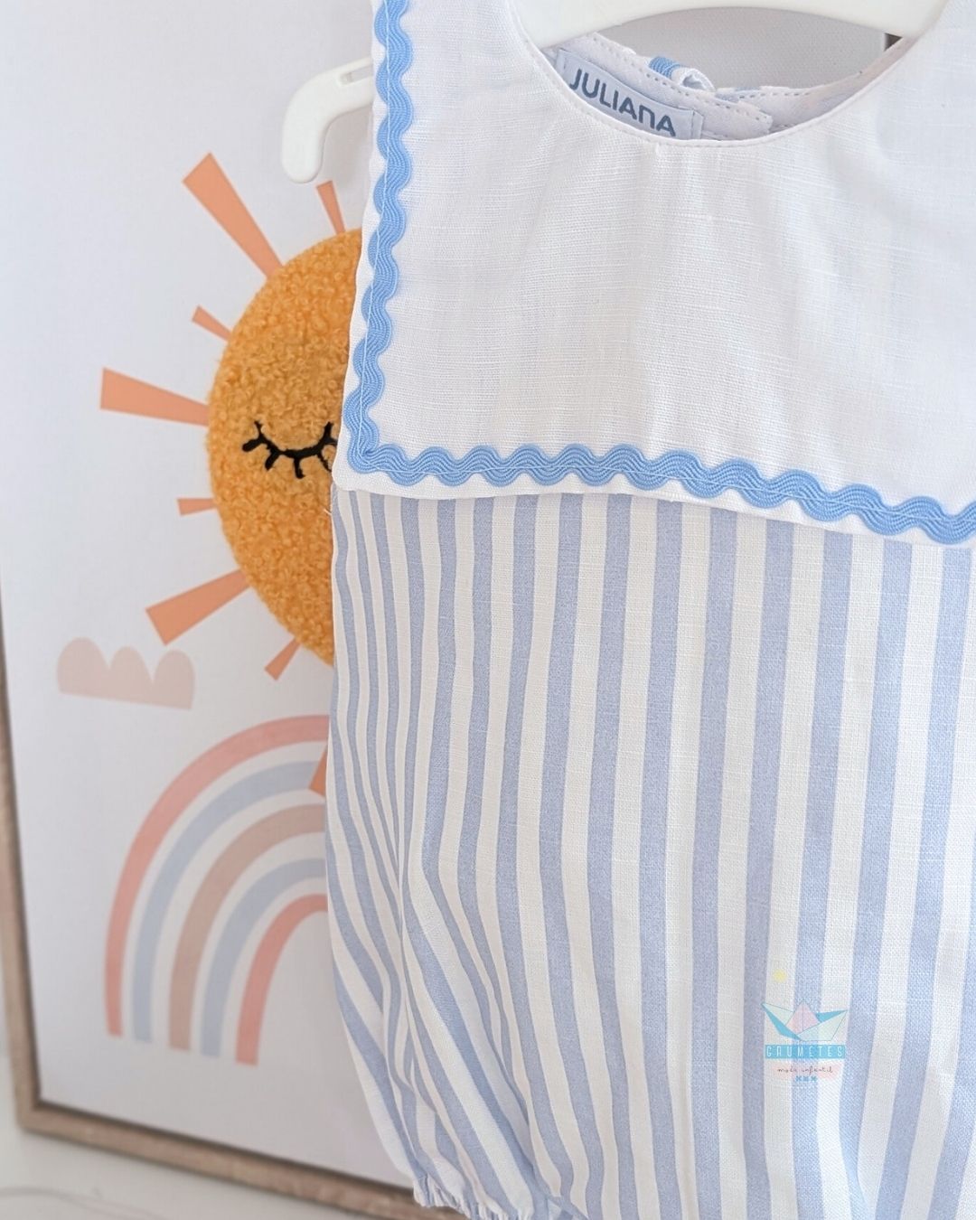 Pelele bebé Rayas Cielo 🍋 Colección Limonada - Juliana