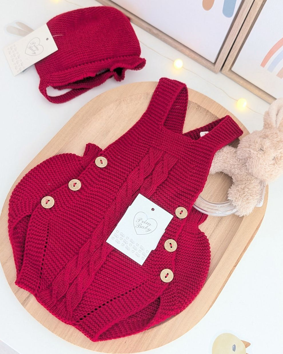 Peto Con Capota Trenzas Rojo - Primbaby