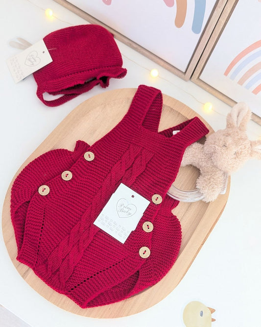Peto Con Capota Trenzas Rojo - Primbaby