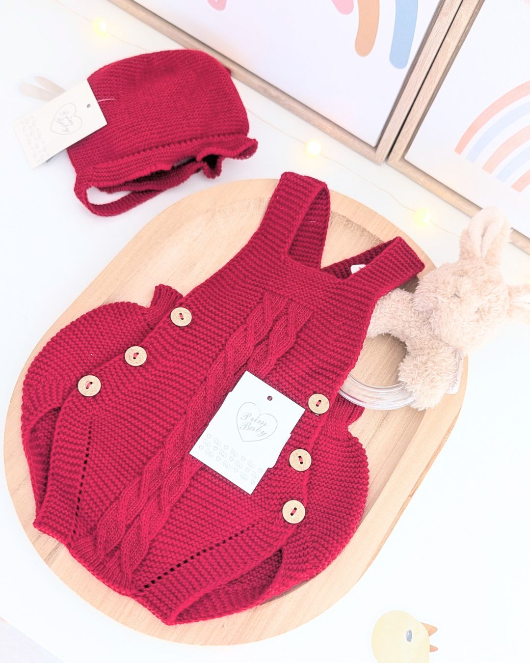 Peto Con Capota Trenzas Rojo - Primbaby