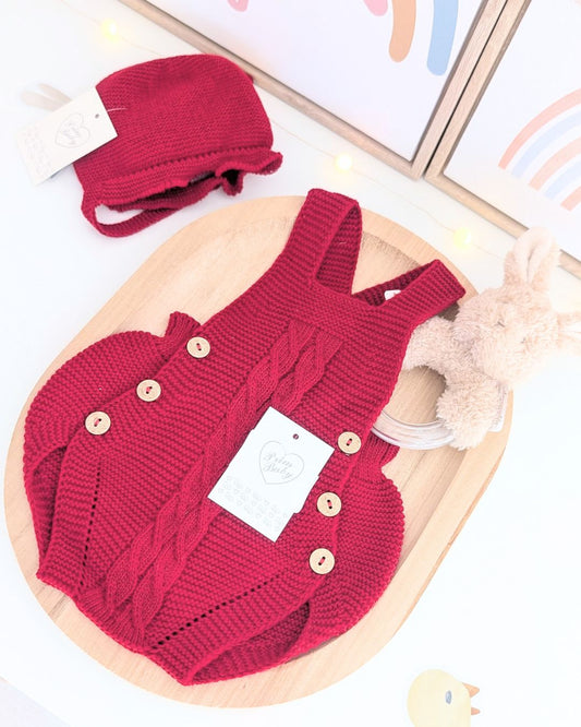 Peto Con Capota Trenzas Rojo - Primbaby