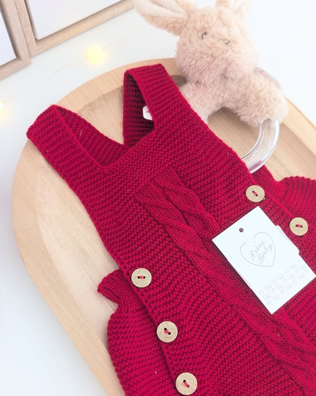 Peto Con Capota Trenzas Rojo - Primbaby
