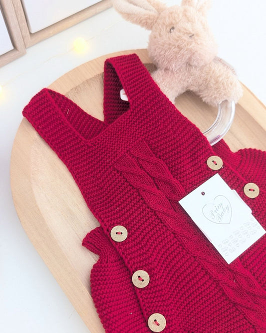 Peto Con Capota Trenzas Rojo - Primbaby