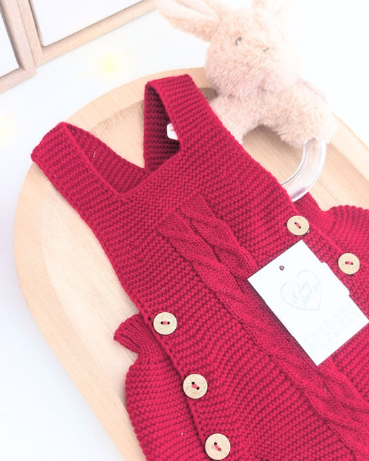 Peto Con Capota Trenzas Rojo - Primbaby