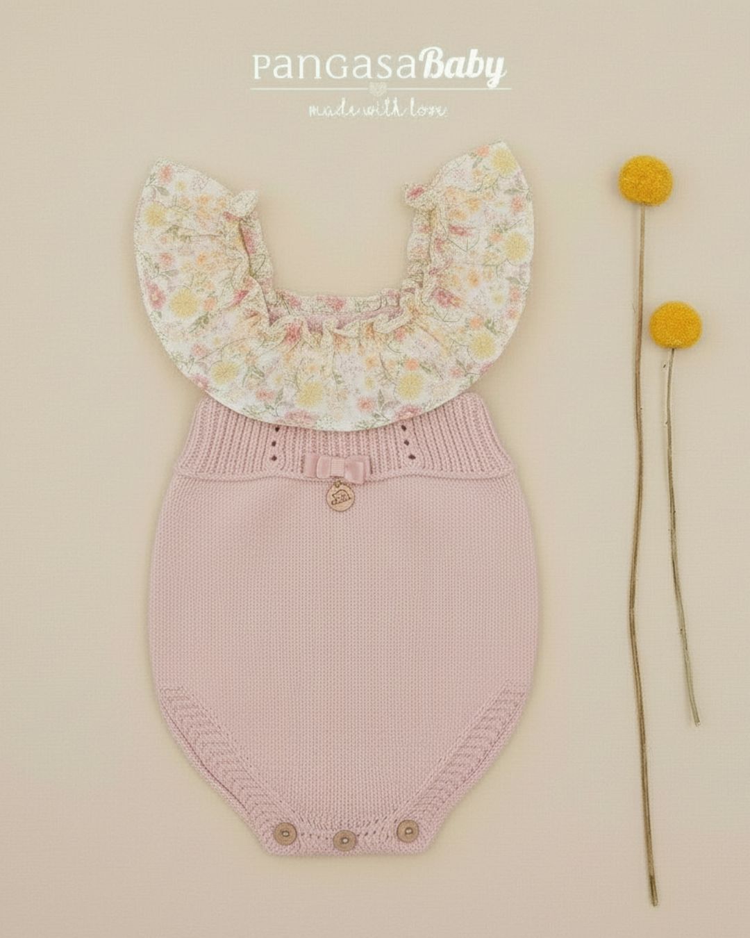 Peto Flores Amarillas Rosa Empolvado 2684393 - Pangasa Baby