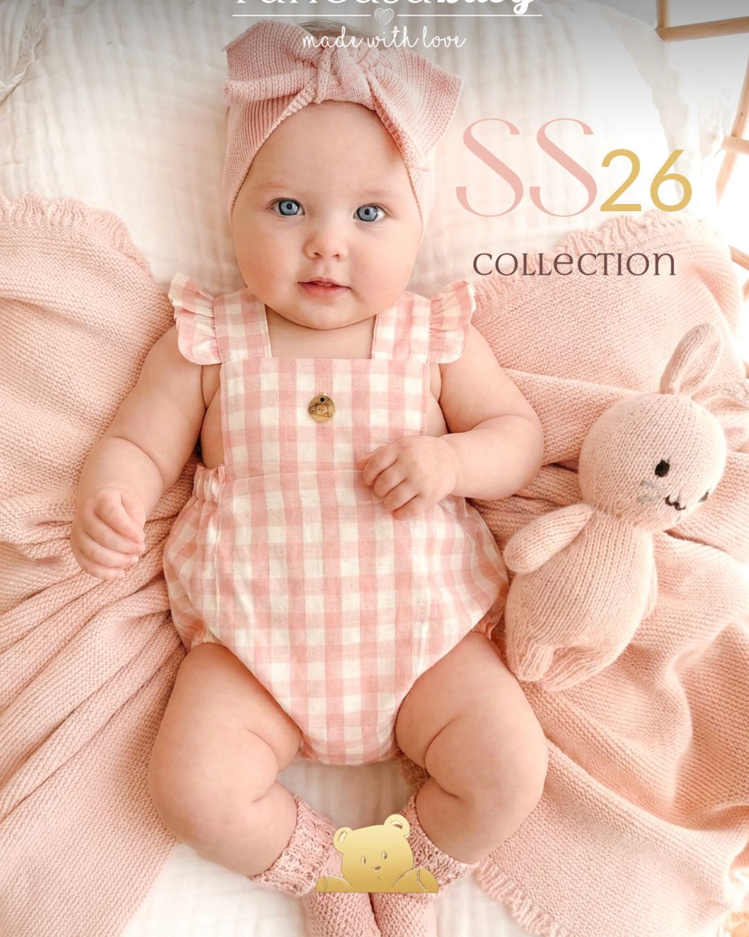 Peto CUADROS Vichy Rosa Empolvado 2684315 - Pangasa Baby
