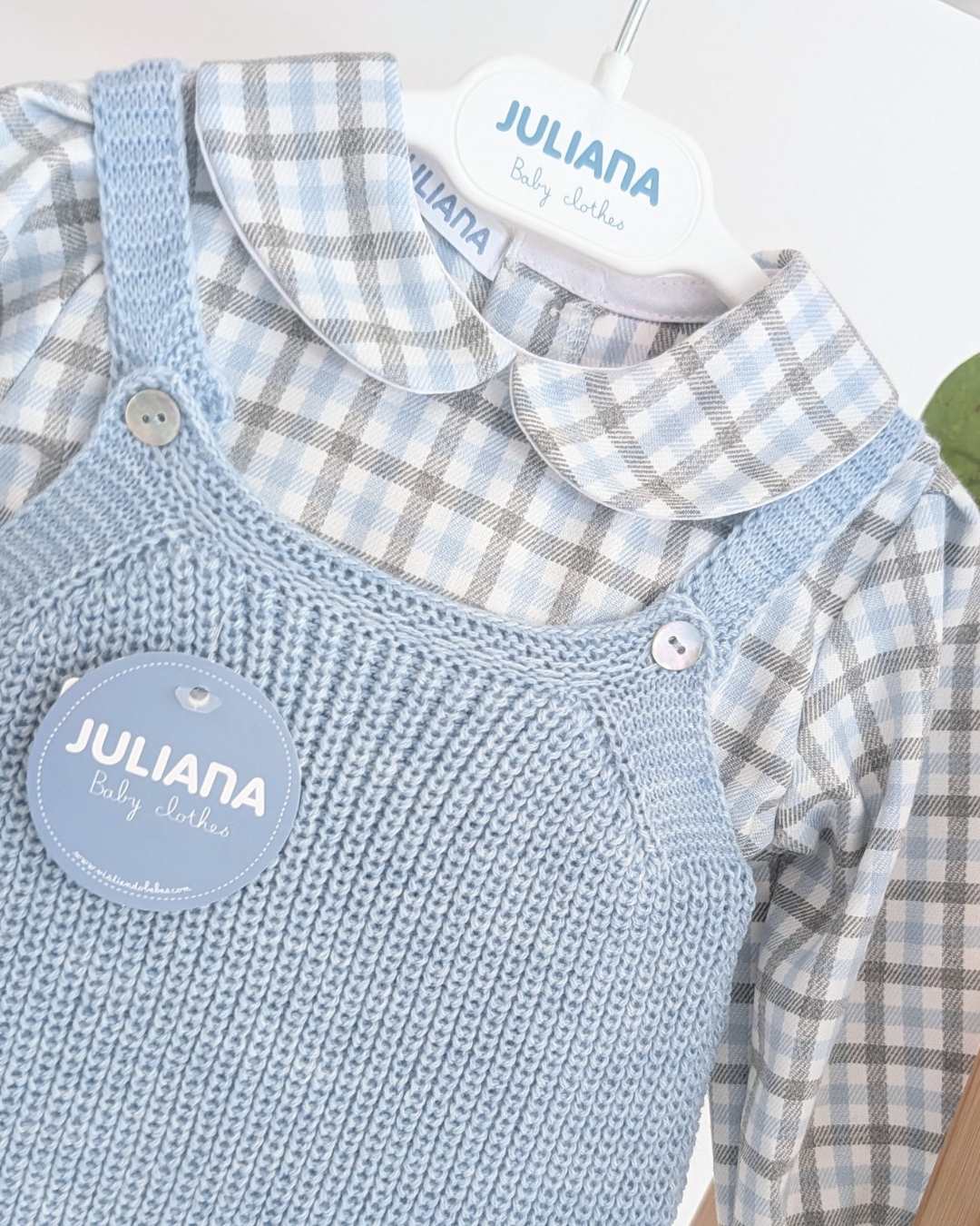 Peto Con Camisa Cuadros Azul - Colección Nido Juliana