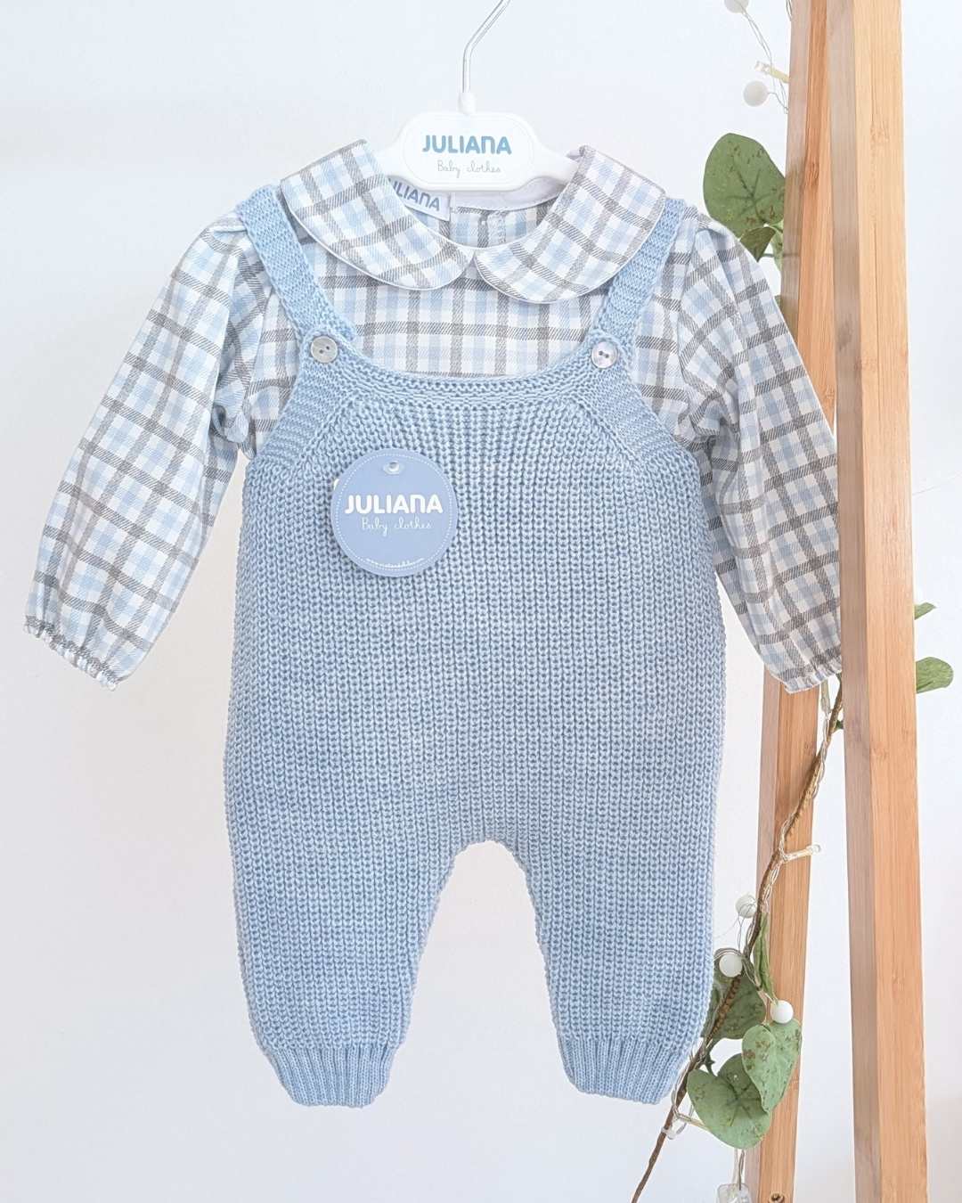 Peto Con Camisa Cuadros Azul - Colección Nido Juliana