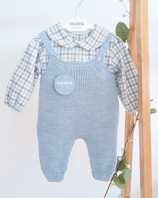 Peto Con Camisa Cuadros Azul - Colección Nido Juliana