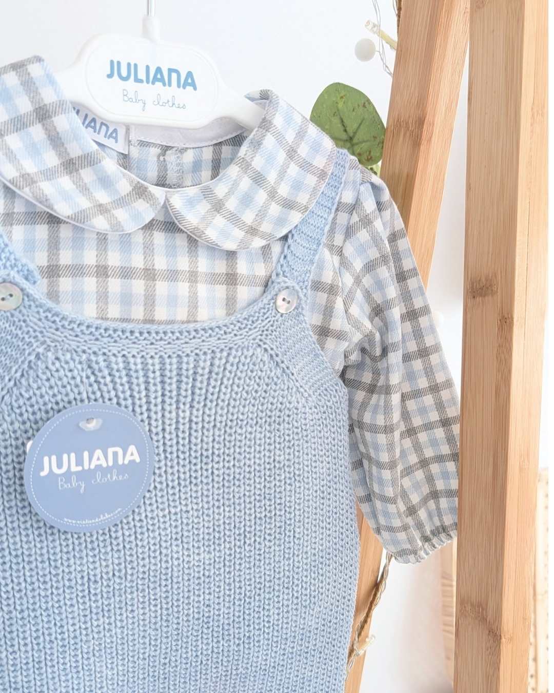 Peto Con Camisa Cuadros Azul - Colección Nido Juliana