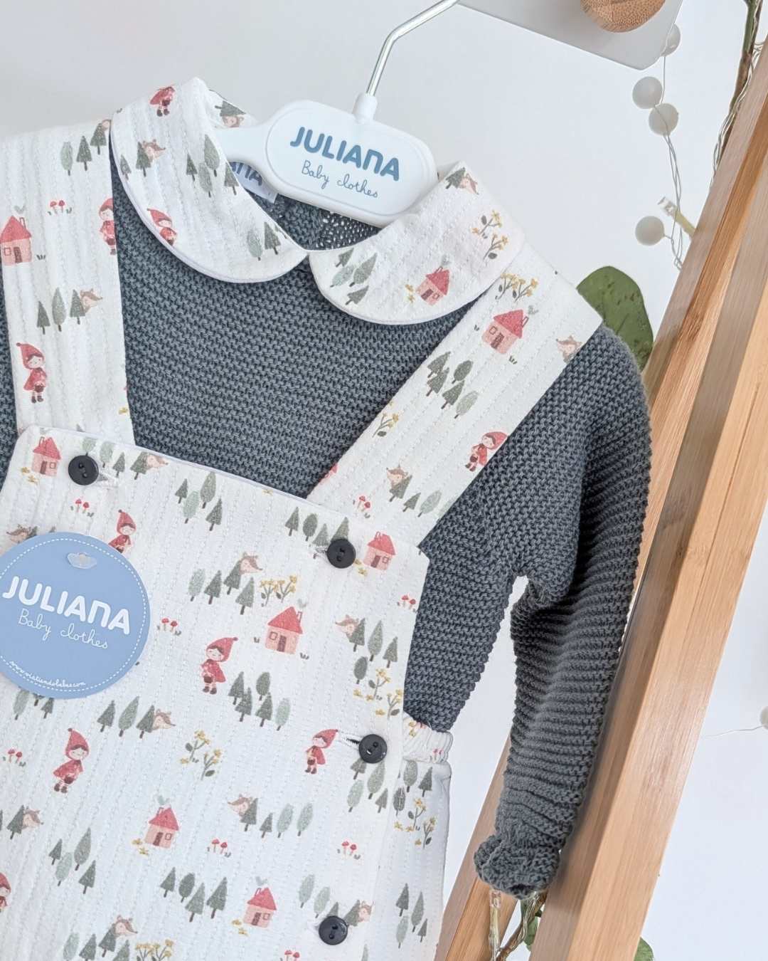 Peto Con Jersey Casitas Verde Eucalipto - Colección Refugio Juliana