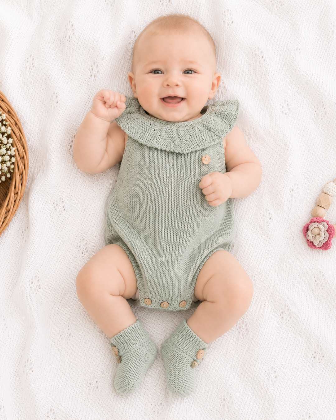 Peto Volante Verano Verde Hoja - Pangasa Baby