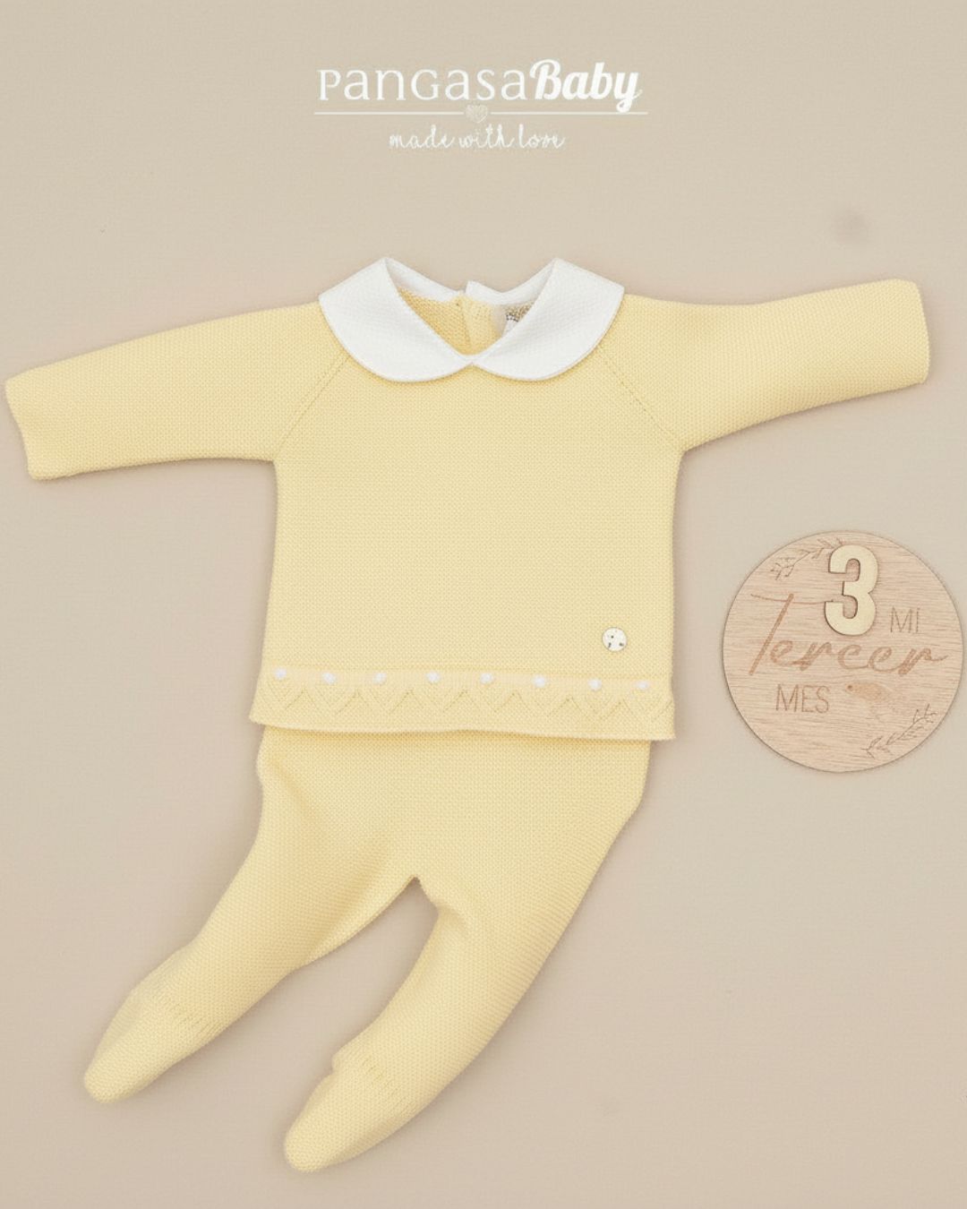 Primera Puesta Cuello Bebé Amarillo 2603110 - Pangasa Baby