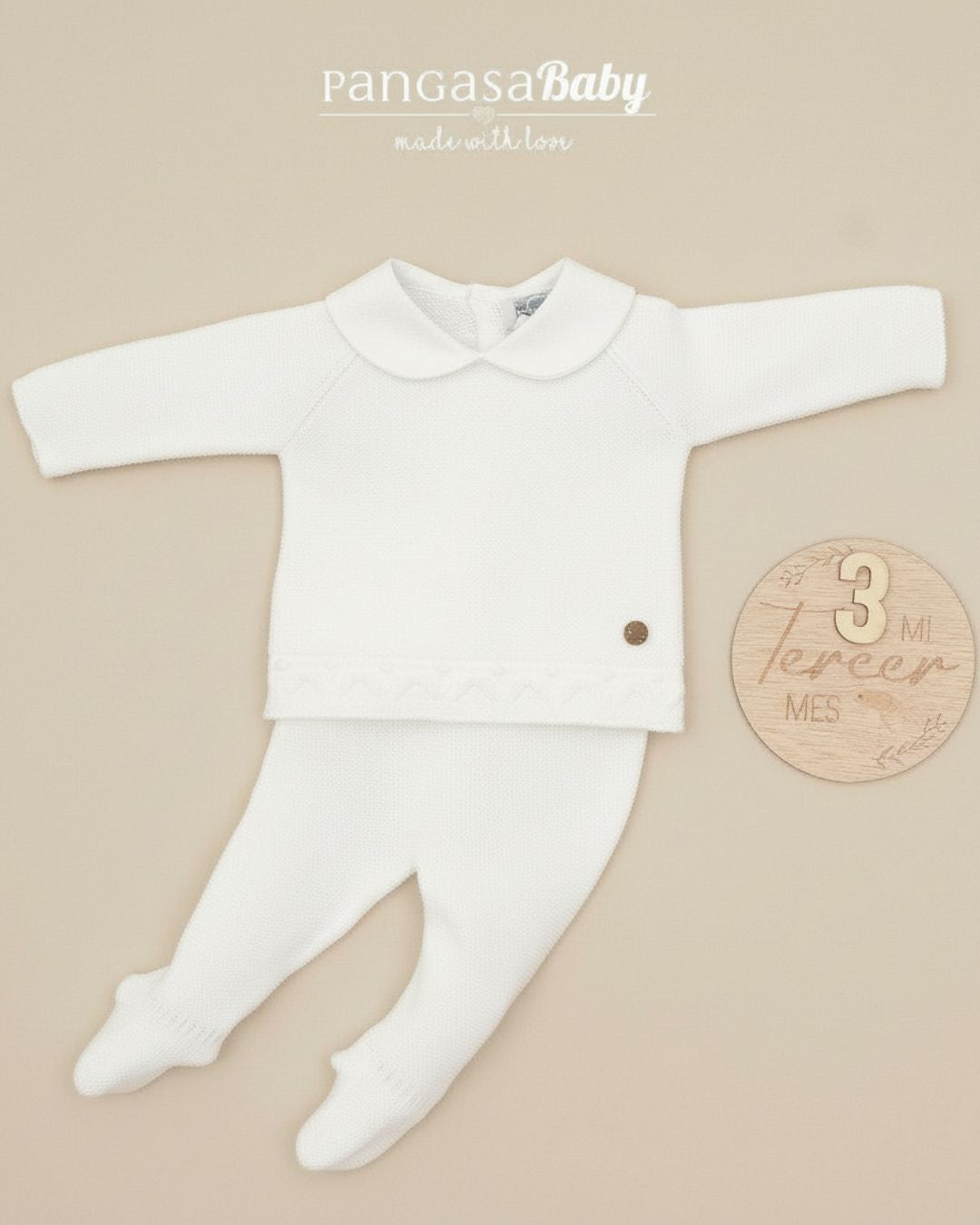 Primera Puesta Cuello Bebé Blanco 2603110 - Pangasa Baby