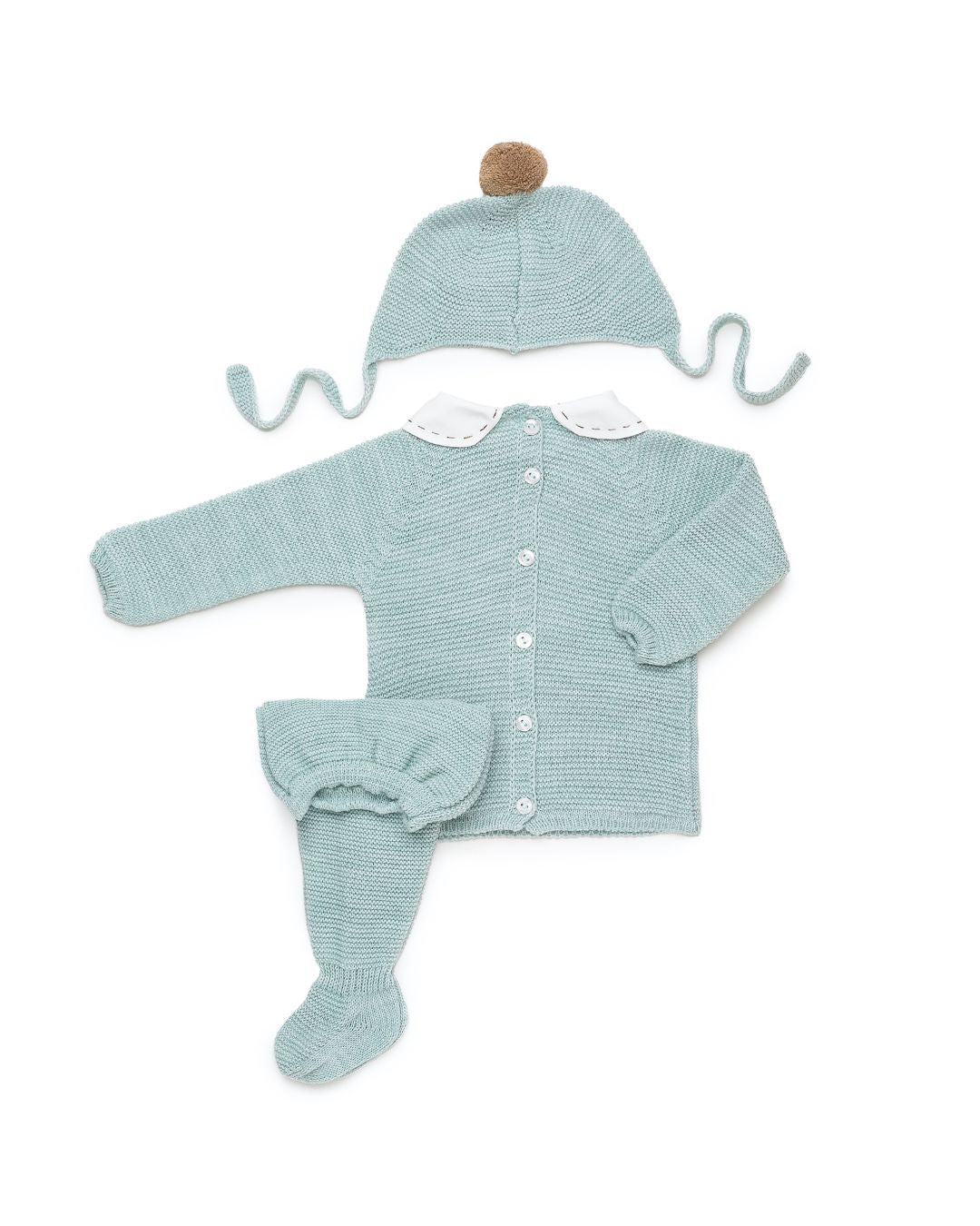 Primera Puesta Cuello Bebé Bodoques Menta - Colección Paramo Juliana
