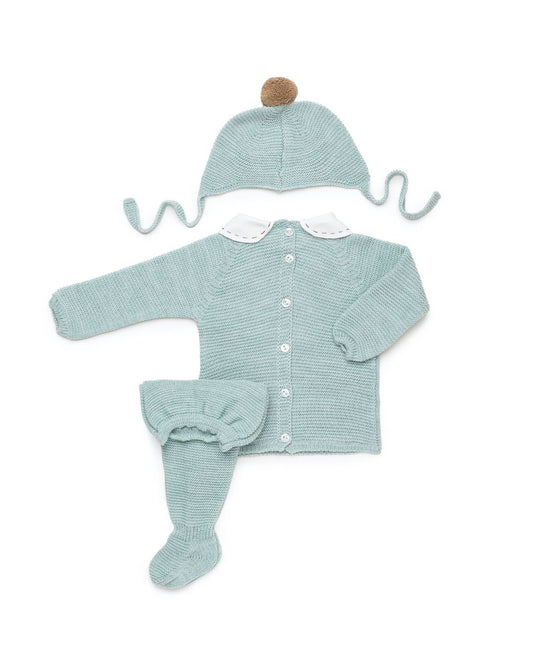 Primera Puesta Cuello Bebé Bodoques Menta - Colección Paramo Juliana