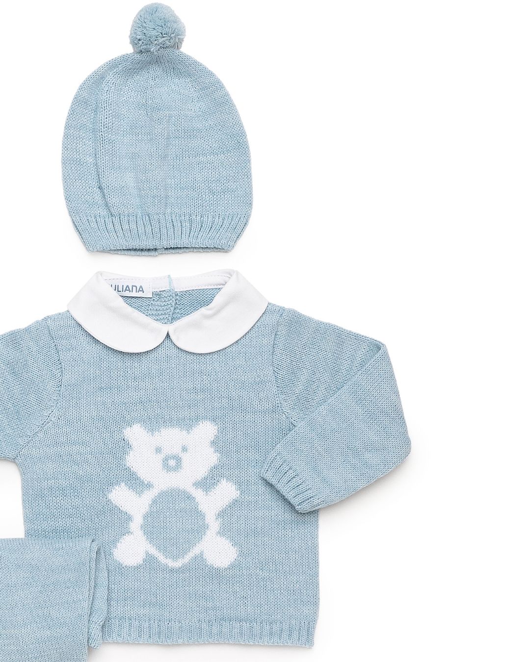 Primera Puesta Cuello Bebé Oso Azul - Colección Nido Juliana