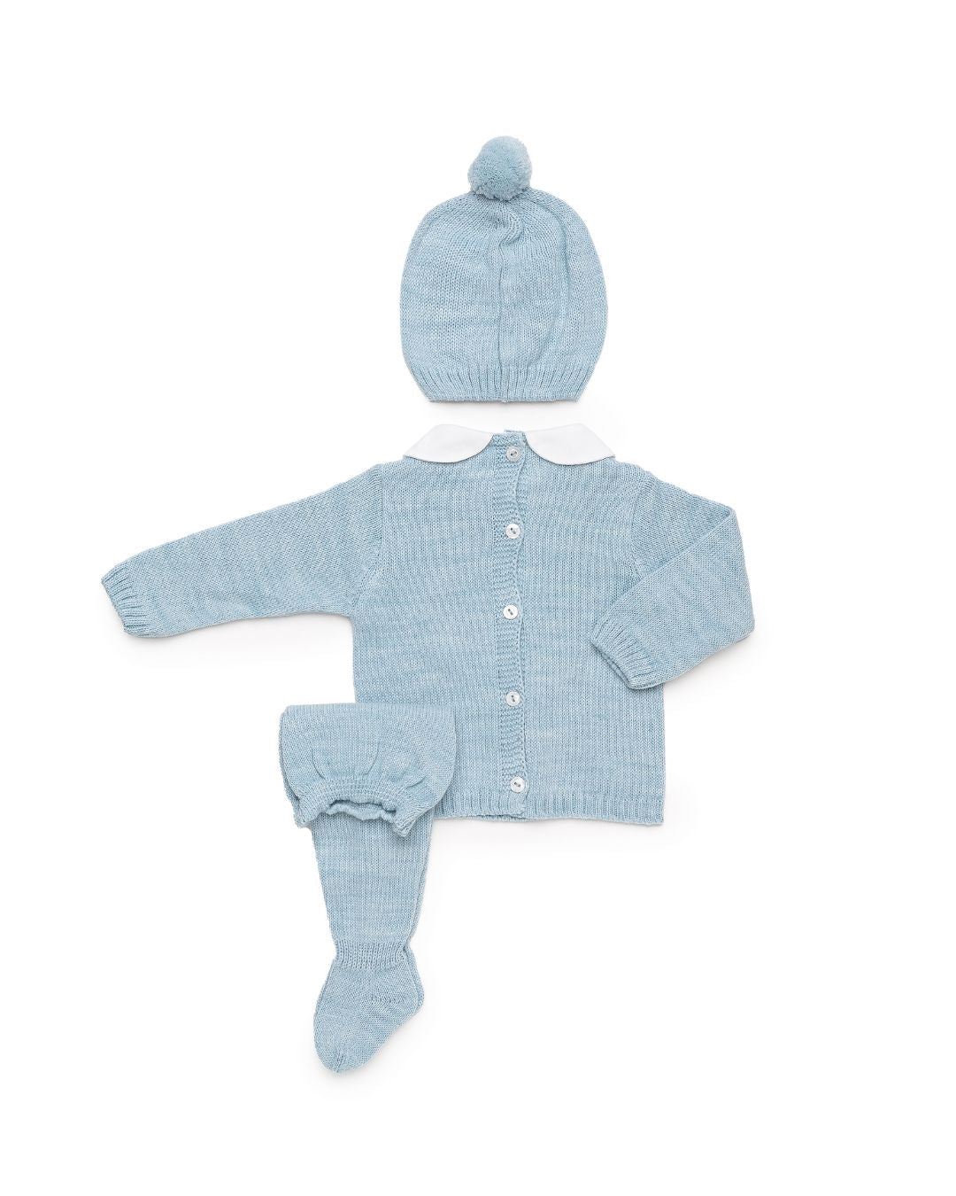 Primera Puesta Cuello Bebé Oso Azul - Colección Nido Juliana