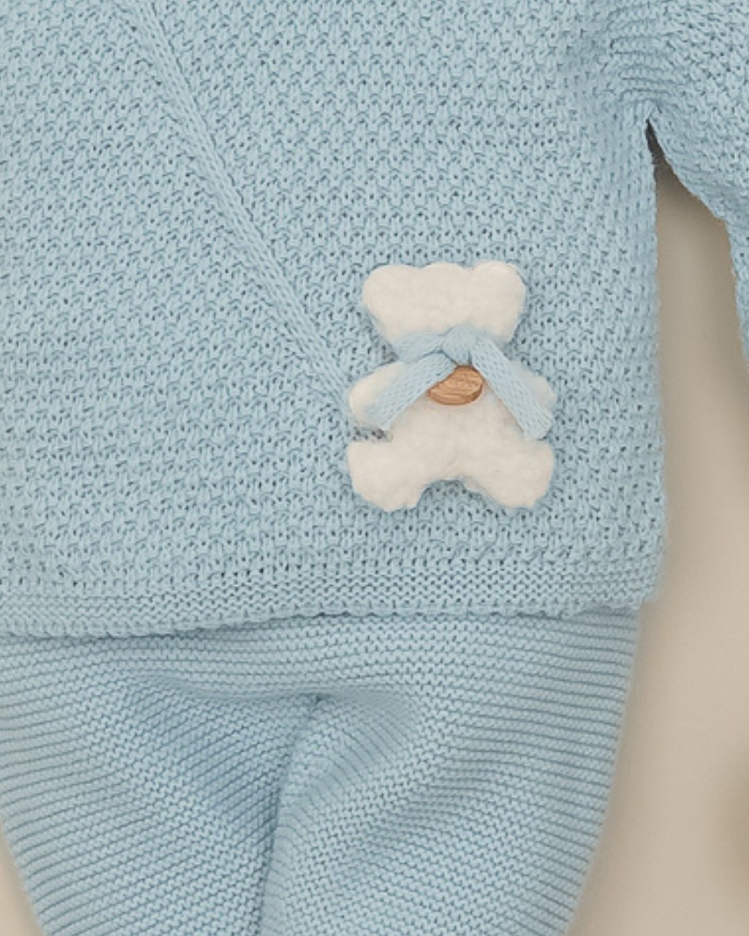 Primera Puesta Cuello Bebé Teddy Celeste Empolvado 🧸 Ositos Tiny Bear - Pangasa Baby