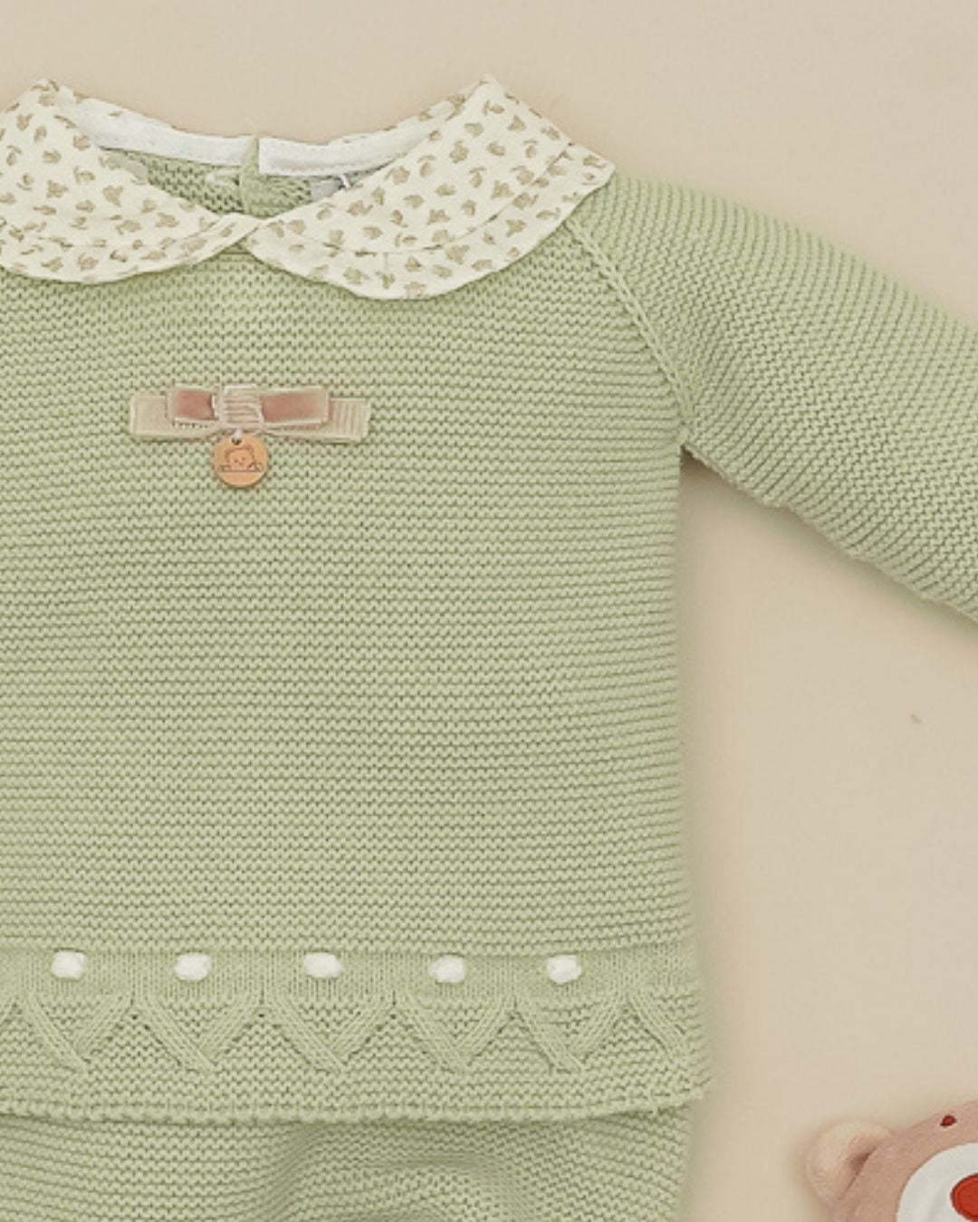 Primera Puesta Cuello Bebé Verde Hoja Flores 🍃 Baby Leaves - Pangasa Baby