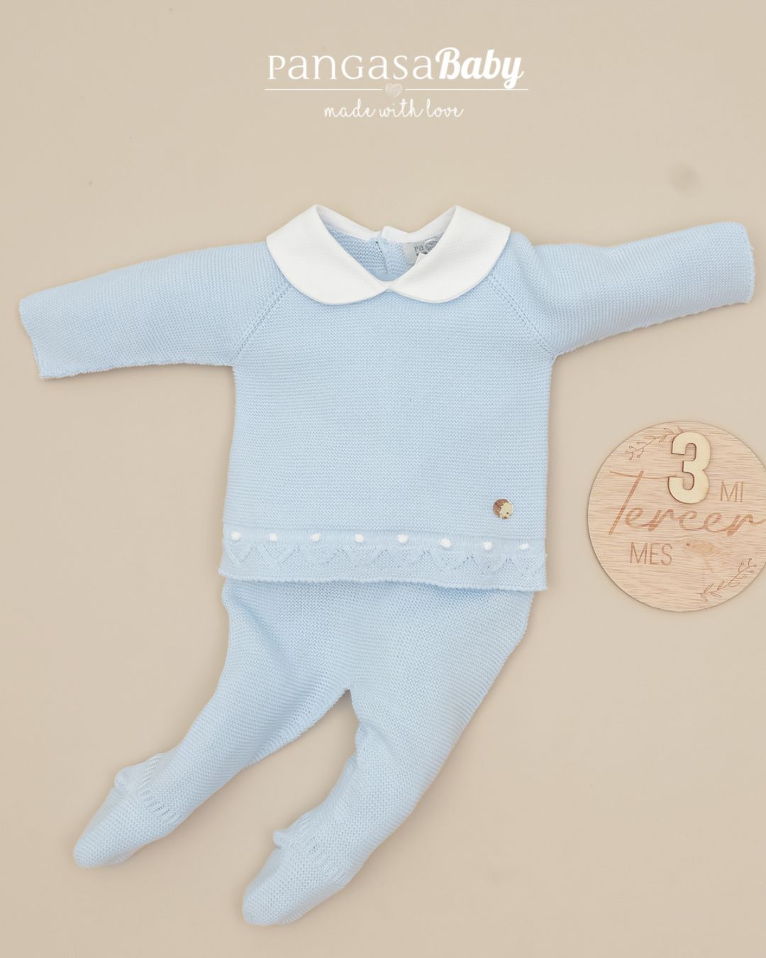 Primera Puesta Cuello Celeste Bebé 2603110 - Pangasa Baby