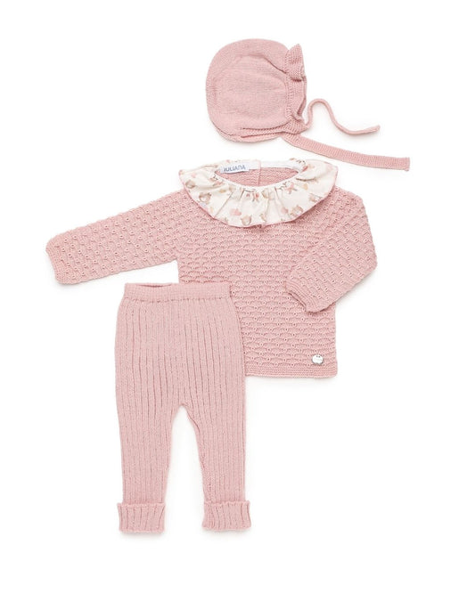 Primera Puesta Cuello Volante Muñecas Rosa Empolvado - Colección Larina Juliana