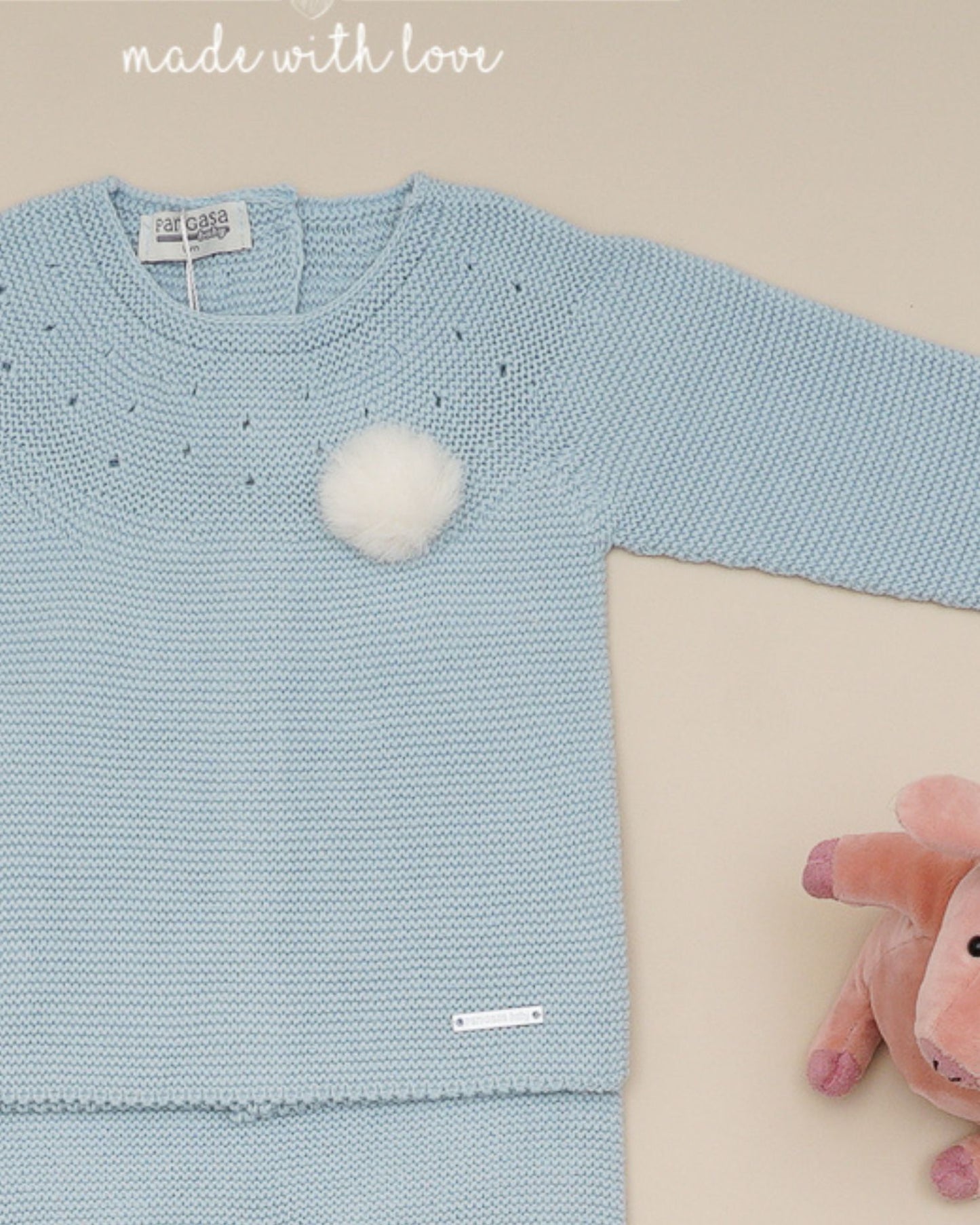 Primera Puesta Moceta Celeste Empolvado - Pangasa Baby