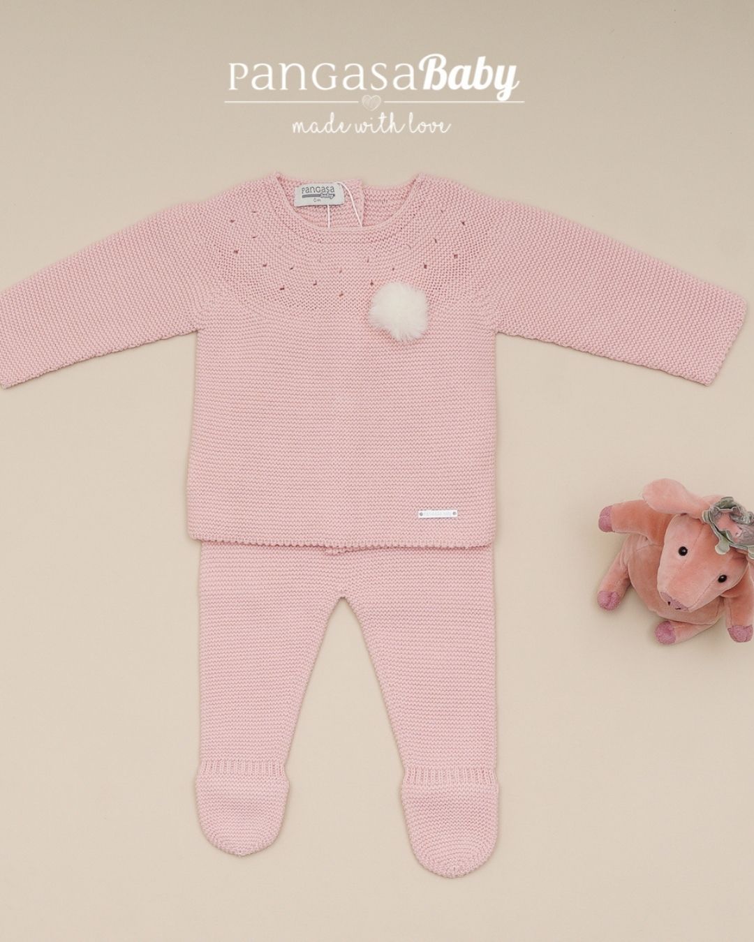 Primera Puesta Moceta Rosa Empolvado - Pangasa Baby