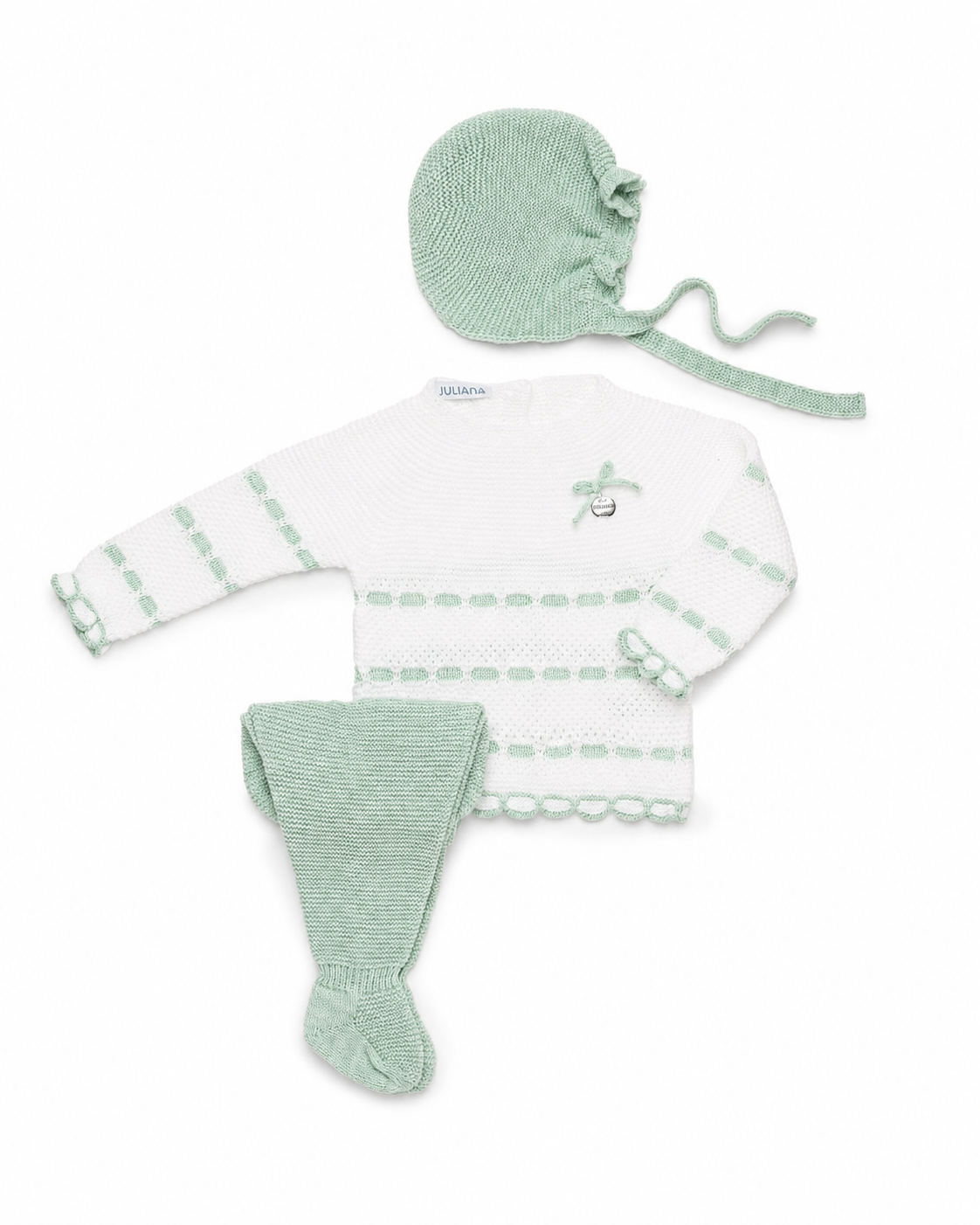 Primera Puesta Pasacintas Verde Menta - Colección Cielo Juliana