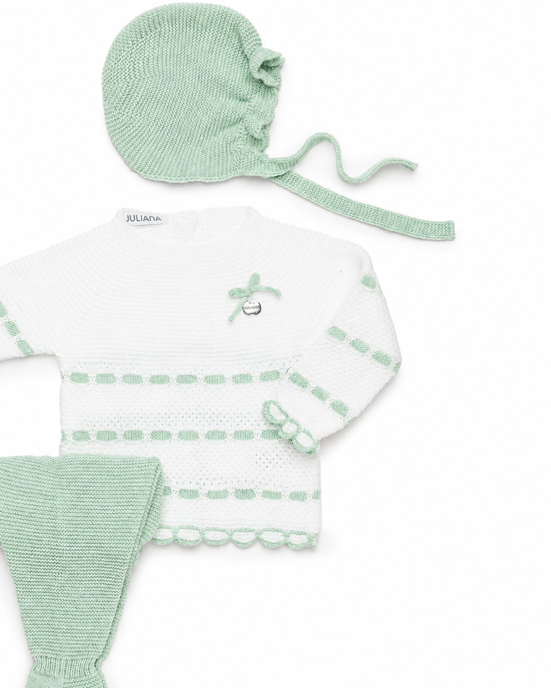 Primera Puesta Pasacintas Verde Menta - Colección Cielo Juliana