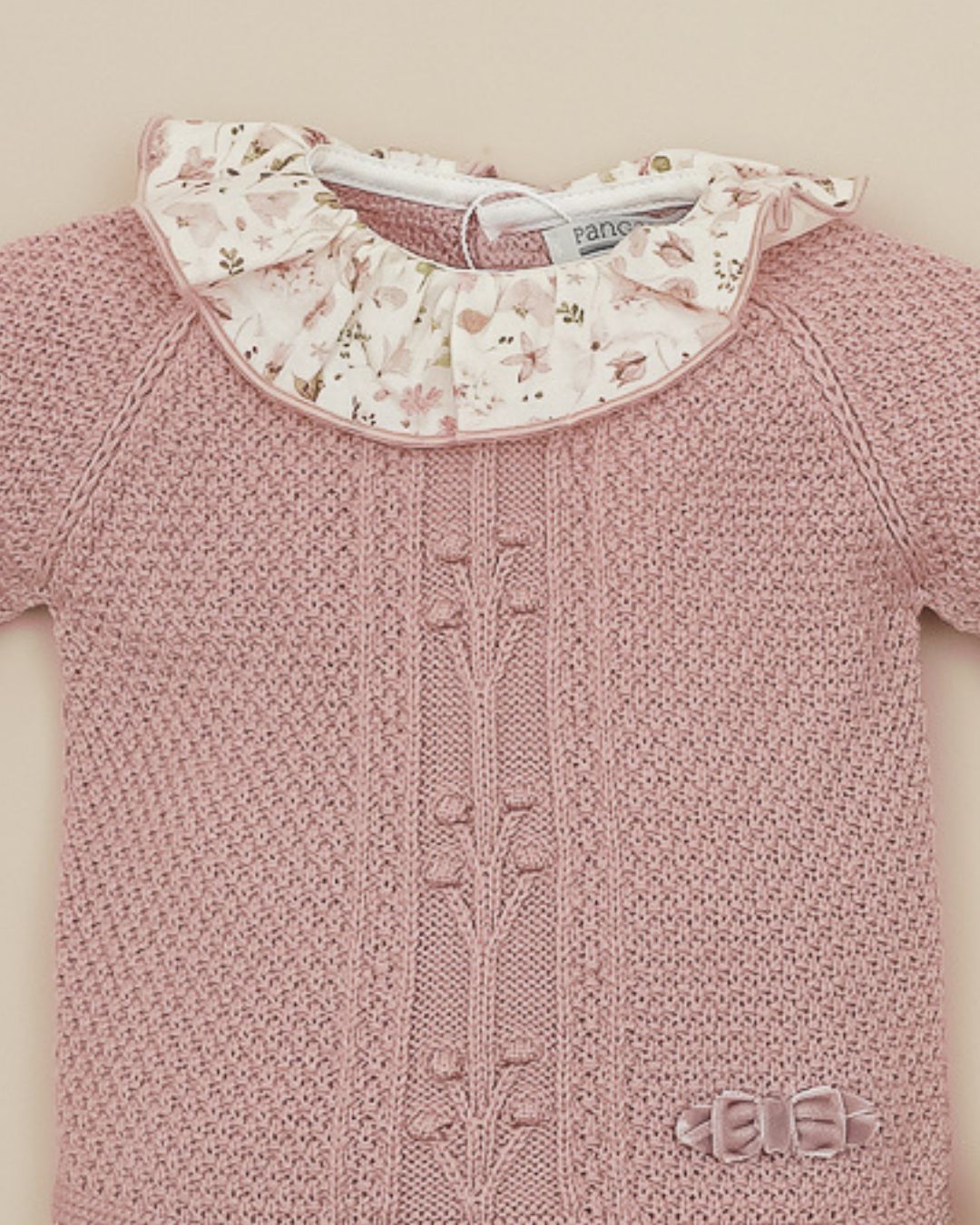 Primera Puesta Rosa Vintage Flores 🌸 Velvet Pink - Pangasa Baby