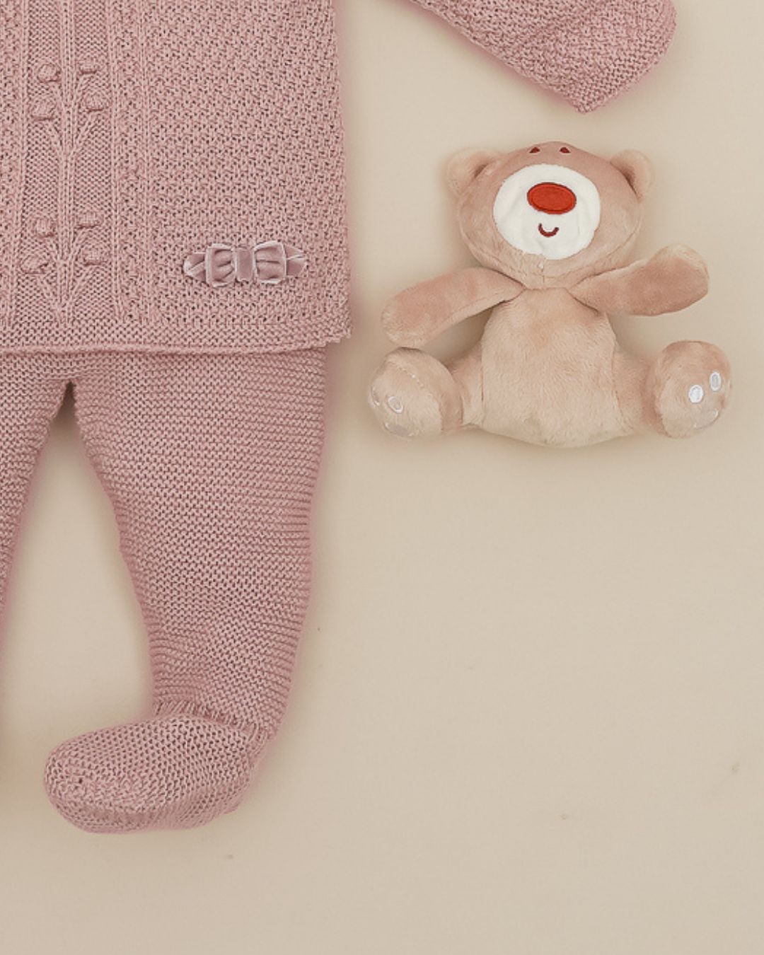 Primera Puesta Rosa Vintage Flores 🌸 Velvet Pink - Pangasa Baby