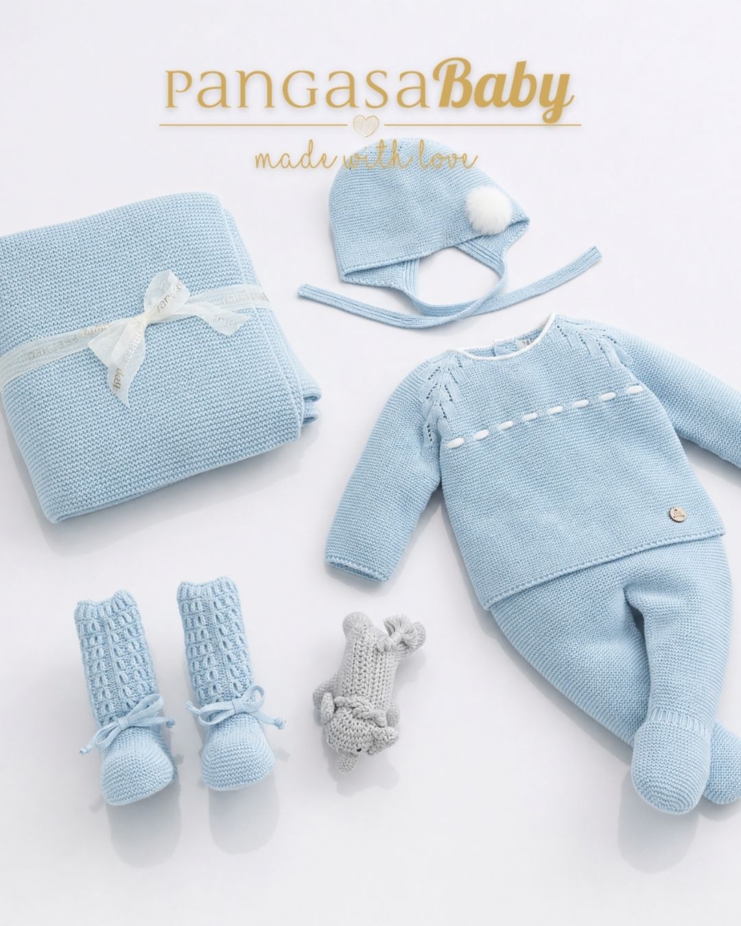 Primera Puesta Soft Celeste Empolvado - Soft Collection Pangasa Baby