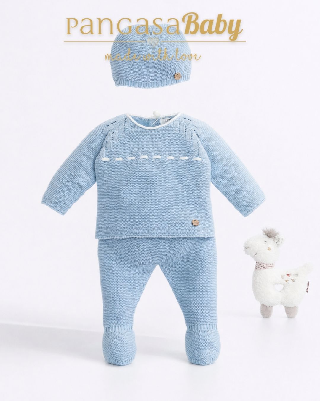 Primera Puesta Soft Celeste Empolvado - Soft Collection Pangasa Baby