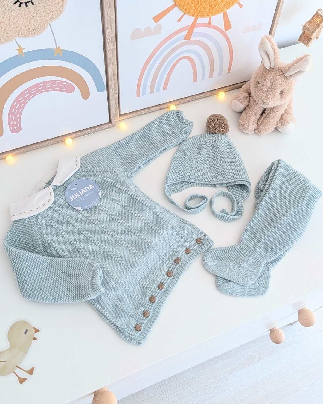 Primera Puesta Cuello Bebé Bodoques Menta - Colección Paramo Juliana