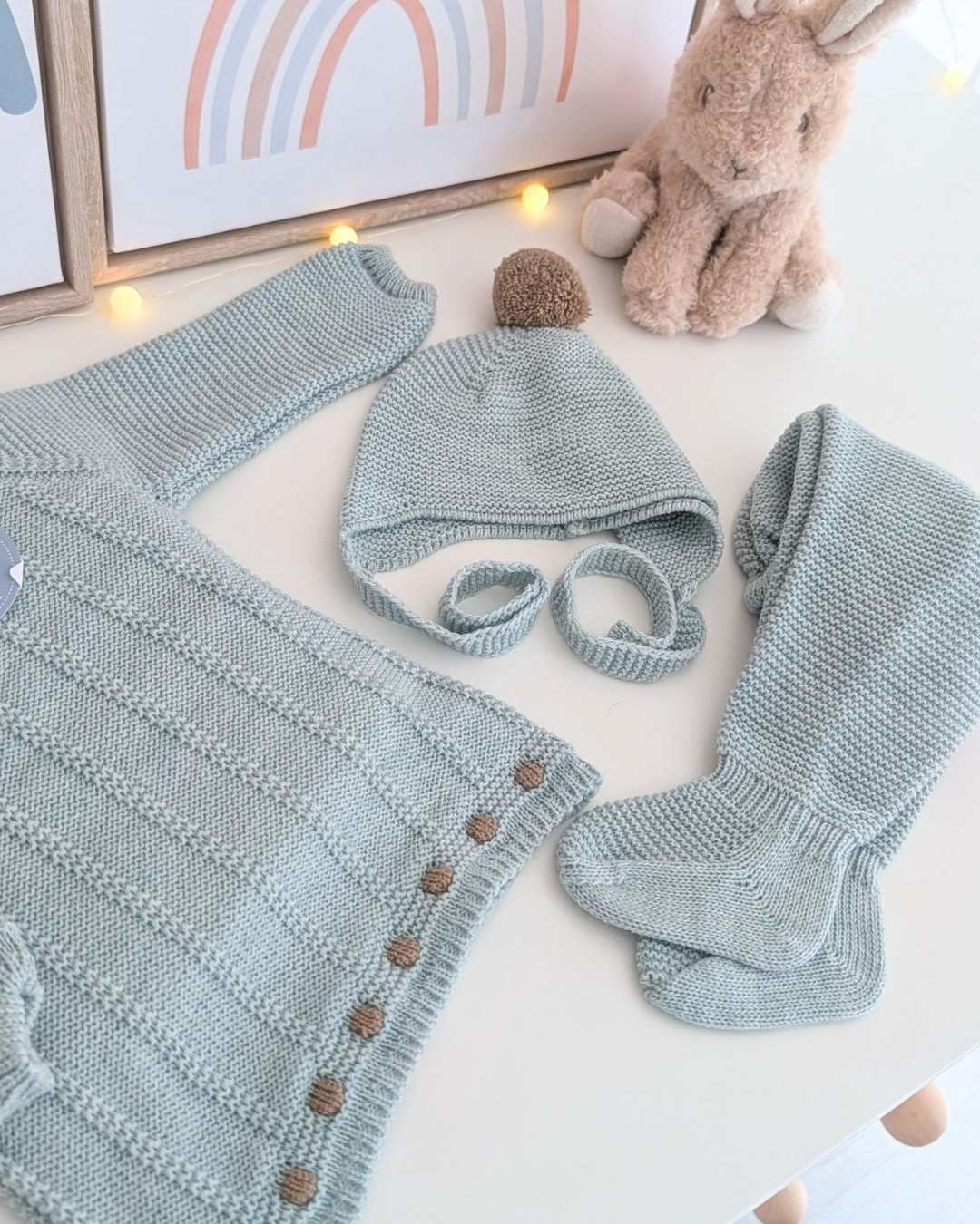 Primera Puesta Cuello Bebé Bodoques Menta - Colección Paramo Juliana