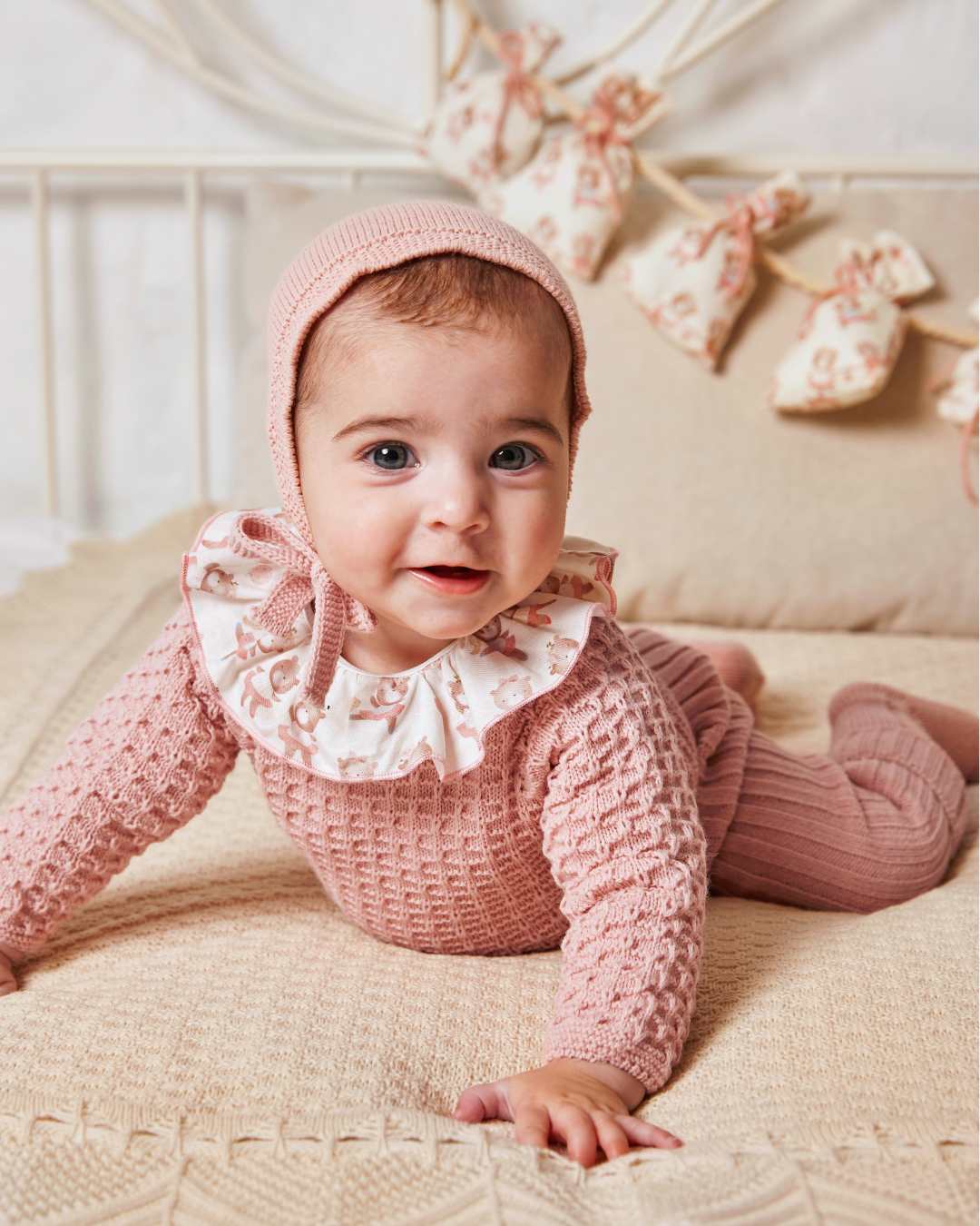 Primera Puesta Cuello Volante Muñecas Rosa Empolvado - Colección Larina Juliana