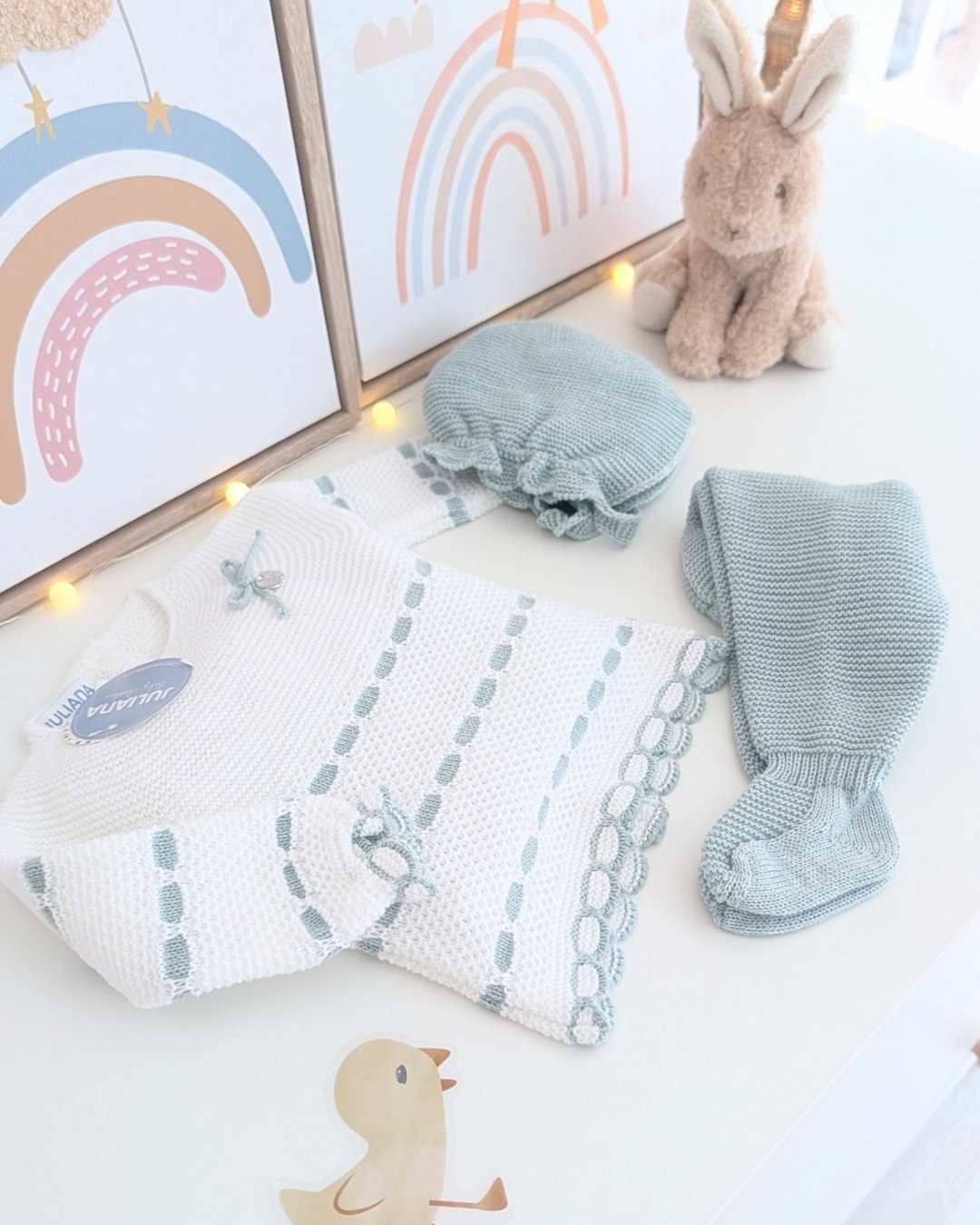 Primera Puesta Pasacintas Verde Menta - Colección Cielo Juliana