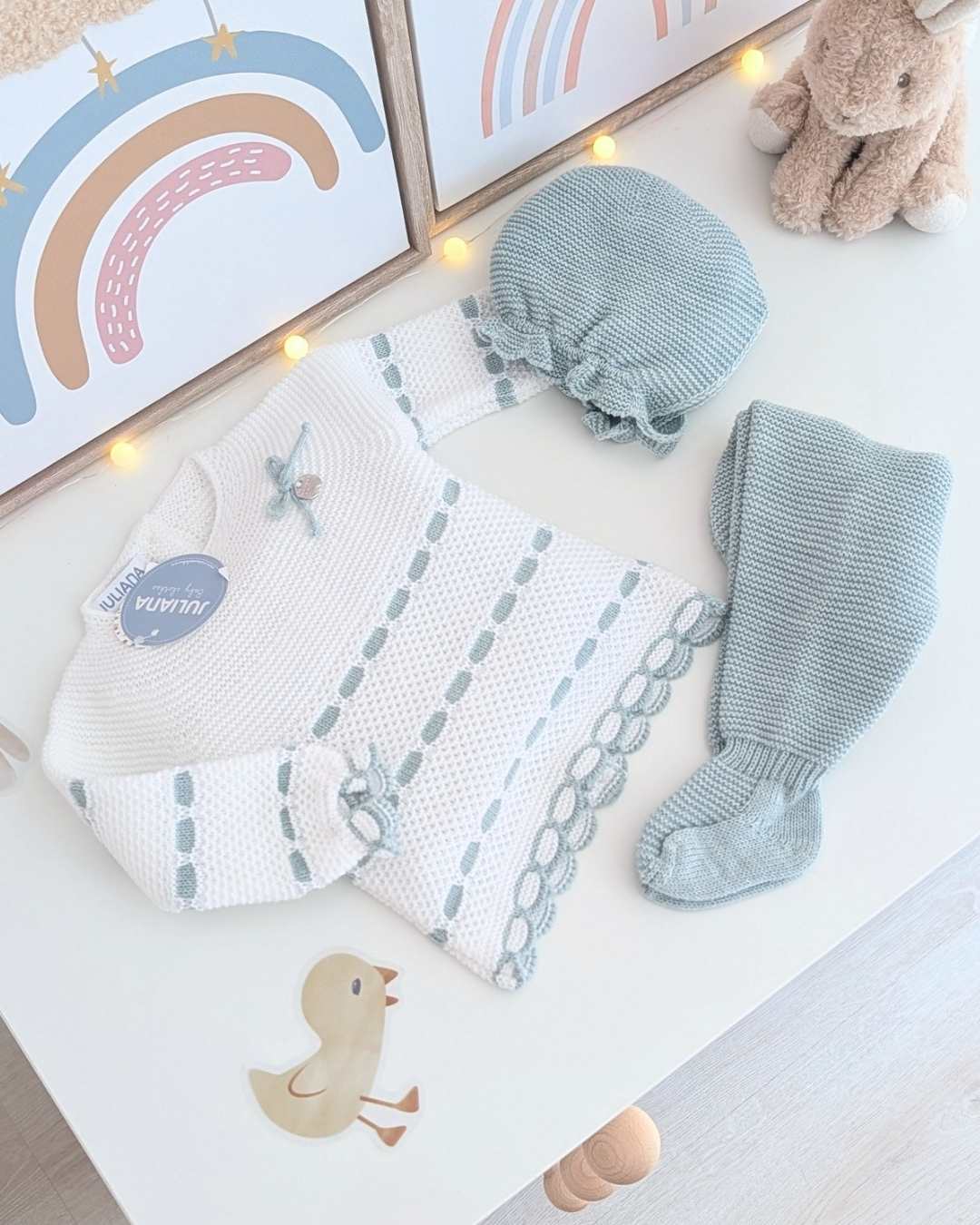 Primera Puesta Pasacintas Verde Menta - Colección Cielo Juliana