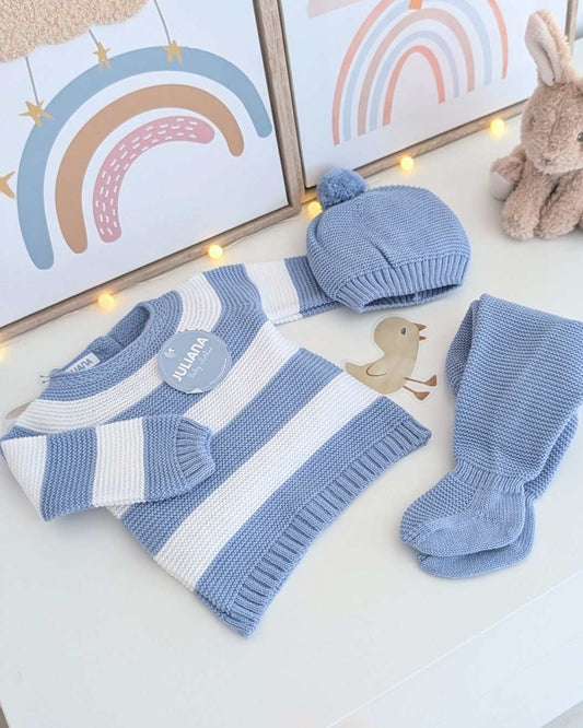 Primera Puesta Rayado Cielo - Colección Rastro Juliana