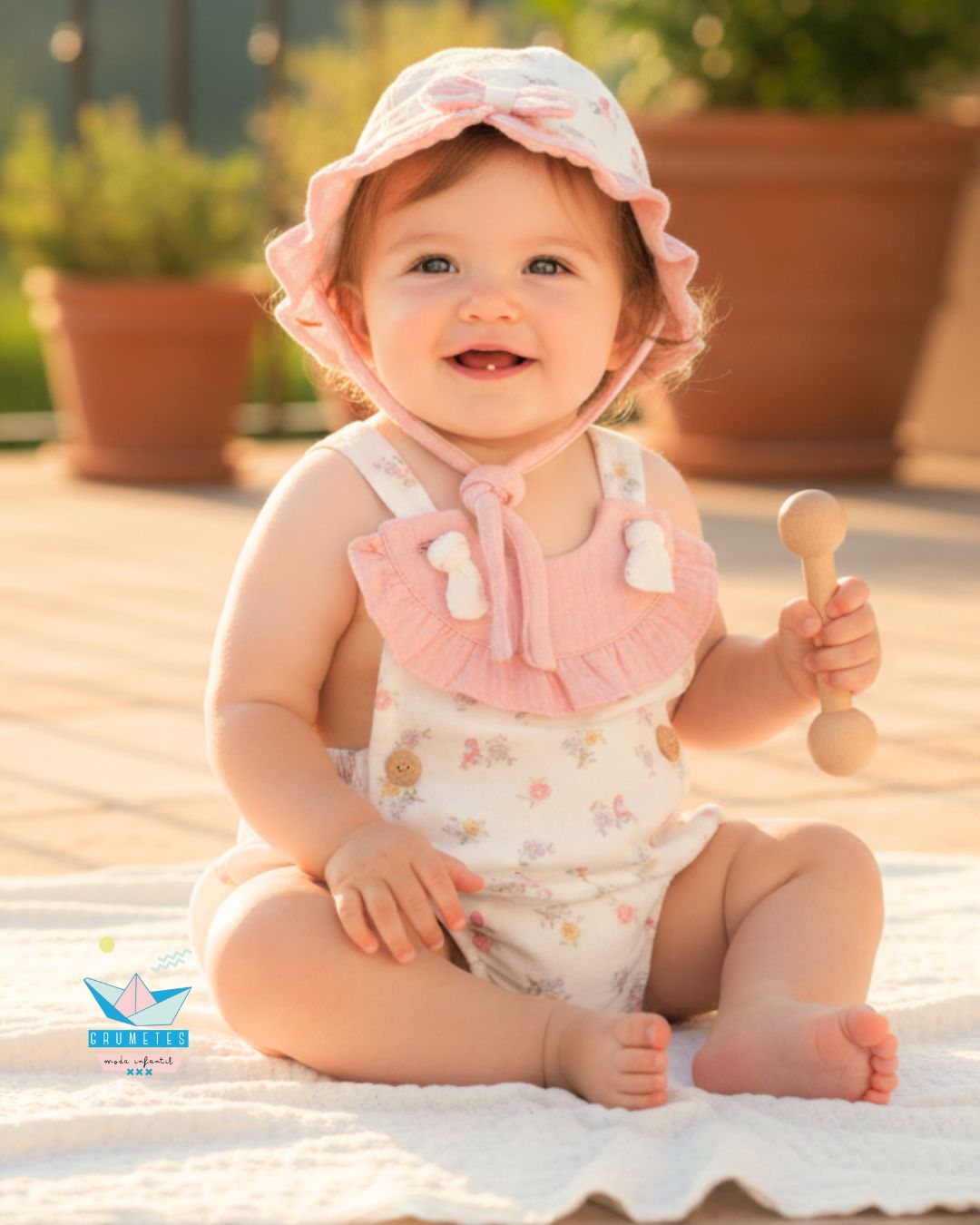 Ranita Niña con Gorrito Familia PROVENZAL 0803VER-26 - Yoedu